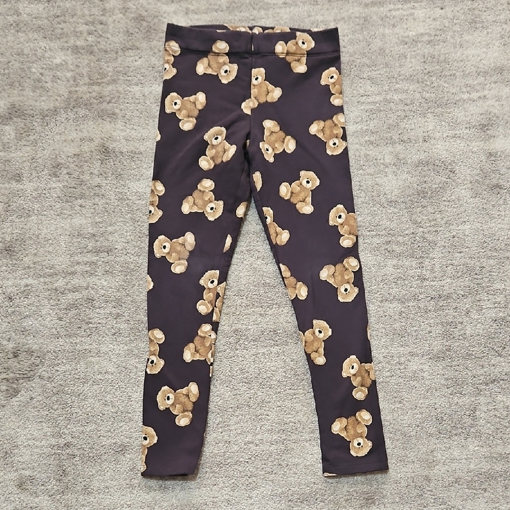 H&M Kids Bear Pattern Leggings - Black and Brown